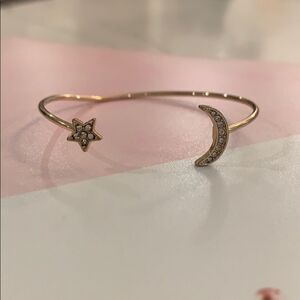 Star and Moon open bracelet